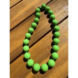 Vintage Chunky Necklace Bubble Gum Lime Green Acrylic Beads Hong Kong